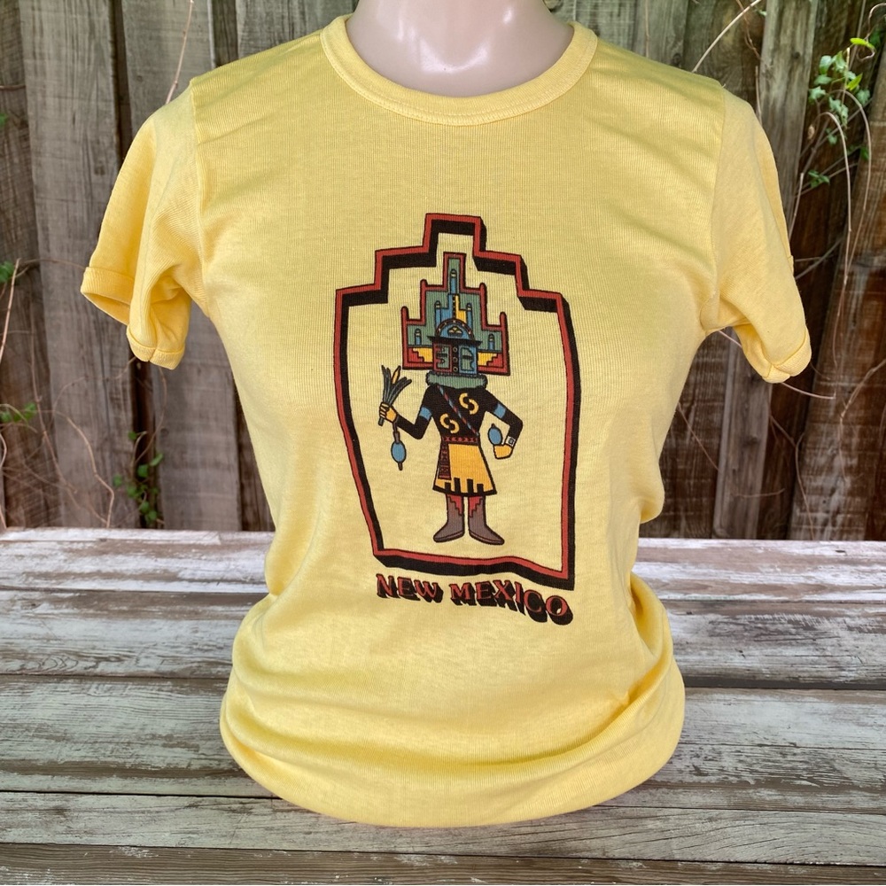 Vintage 70’s New Mexico tourist t-shirt, size Small, yellow tee